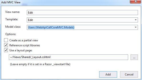 Perform CURD Web API Service Call Function In .Net Core 2.0 And 2.1 MVC (CSHTML)