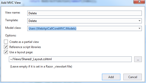 Perform CURD Web API Service Call Function In .Net Core 2.0 And 2.1 MVC (CSHTML)