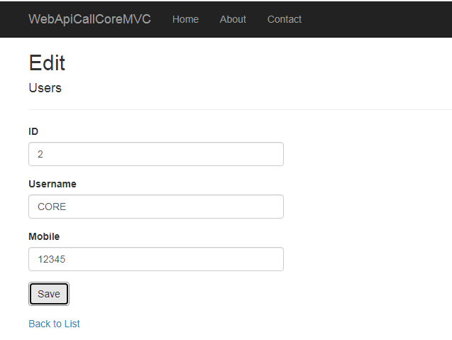Perform CURD Web API Service Call Function In .Net Core 2.0 And 2.1 MVC (CSHTML)