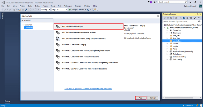 Custom Exception Filter In ASP.NET MVC