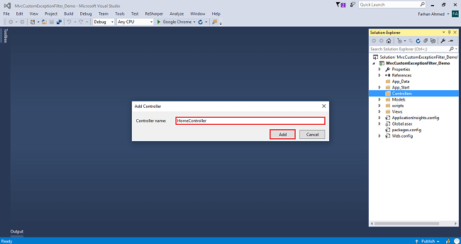 Custom Exception Filter In ASP.NET MVC