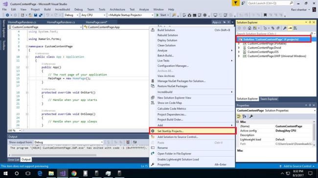 Custom Content Page Using Xamarin.Forms