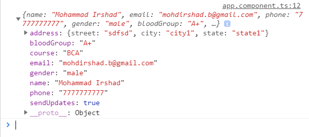 Data Binding In Template Driven Forms In Angular