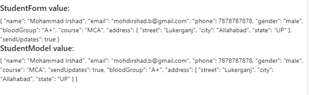 Data Binding To A Model In Angular