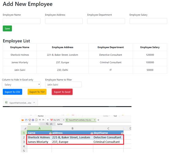 Data Export In Angular Using Ignite-UI