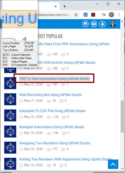 Data Scraping In A Webpage Automation Using UiPath Studio