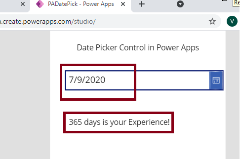 Date Picker Control In Power Apps