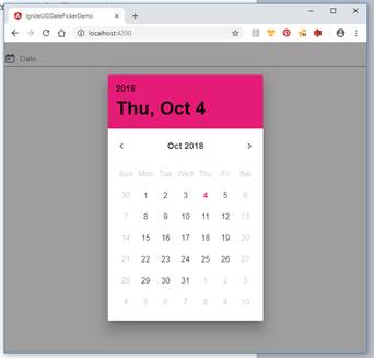 Date picker in Angular