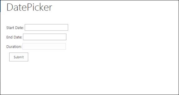 Date Picker With Validations