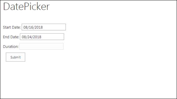 Date Picker With Validations
