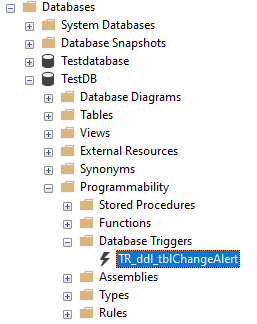 DDL Triggers in SQL Server