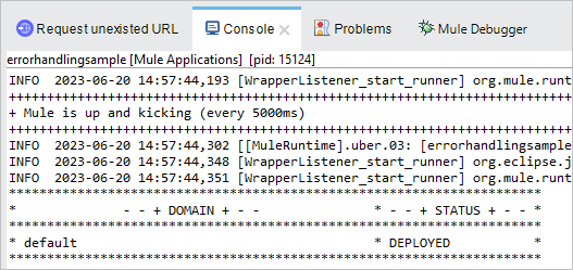 Default Error Handling Behavior of a Mule application