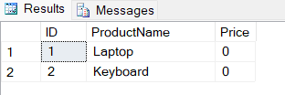 Default Values in SQL
