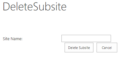 SharePoint Subsite 