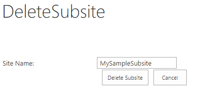 SharePoint Subsite 