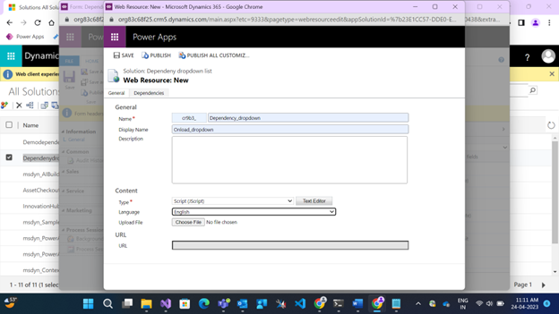 Dependency Dropdown Using Custom Script