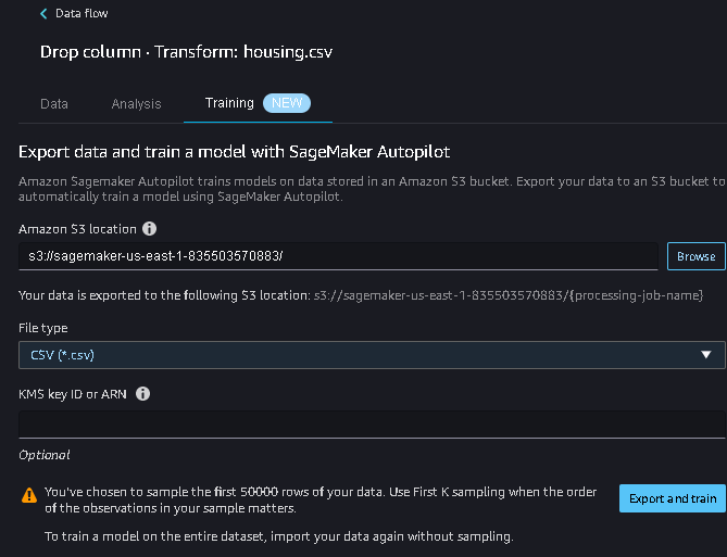 Deploy a Regression model through AWS SageMaker studio using Autopilot