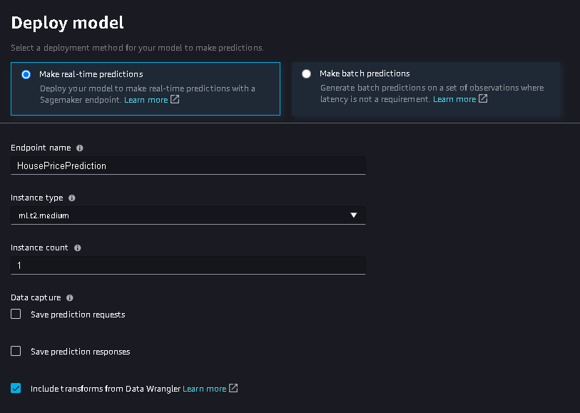 Deploy a Regression model through AWS SageMaker studio using Autopilot