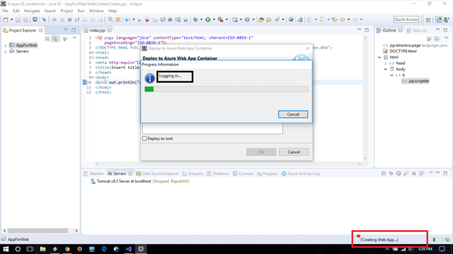 Azure web app container