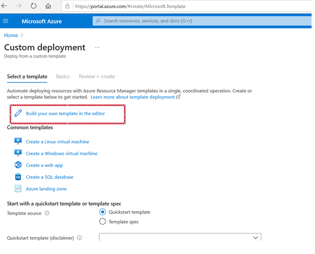 Build your own template in editor