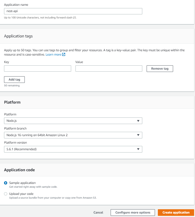 Deploy NestJS application on AWS