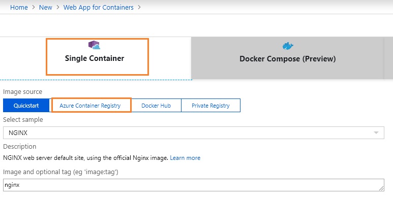 Deploy .NET Core Application To Linux Containers On Azure Web App using Deployment Center