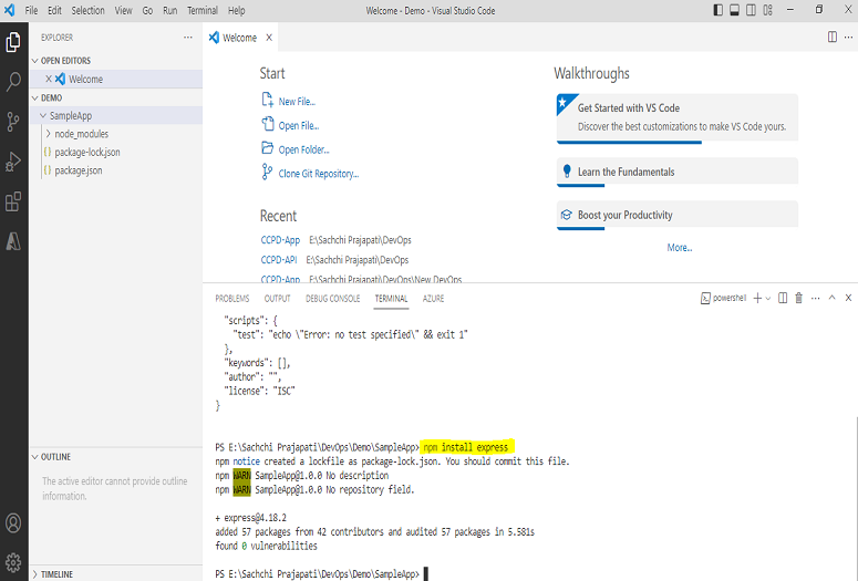 Deploy NodeJS App to Azure App Service from VS Code