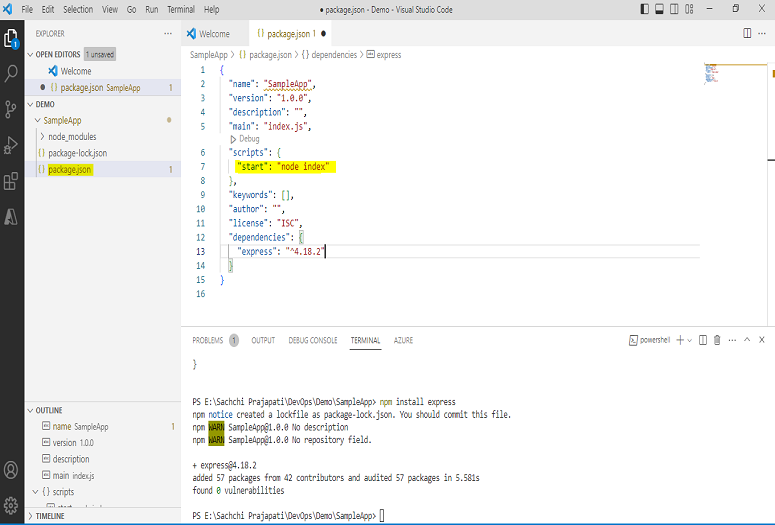 Deploy NodeJS App to Azure App Service from VS Code