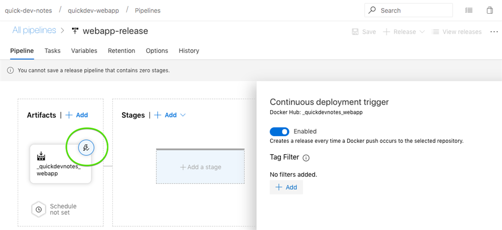 Continuous deployment trigger