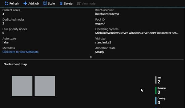 Deploying An Azure Batch Job From Azure Portal