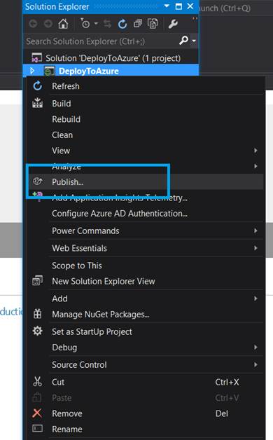 Deploying ASP.NET MVC Web Application To Azure Through Microsoft Visual ...