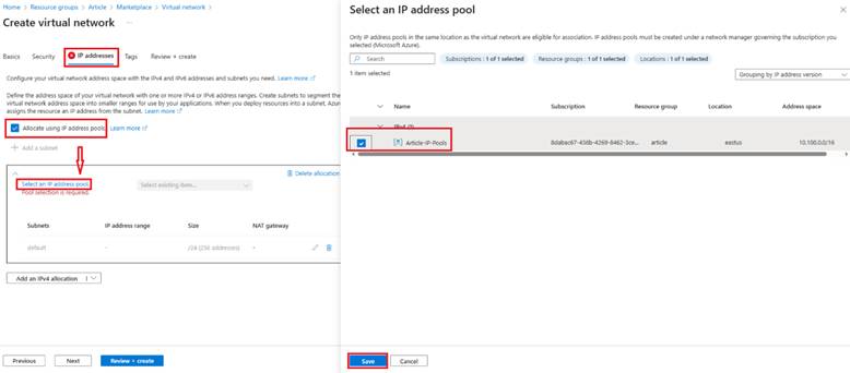 Create virtual network