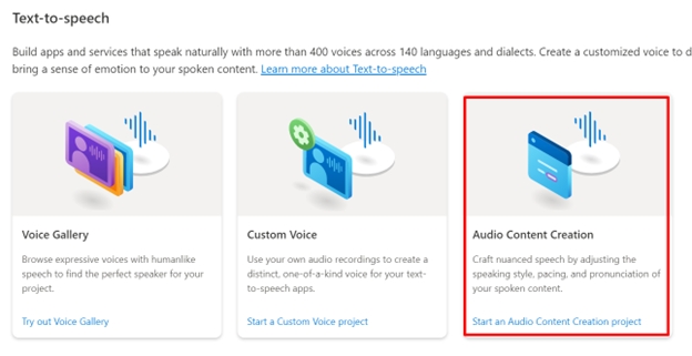 Deploying Text to Speech service using Azure Cognitive Services