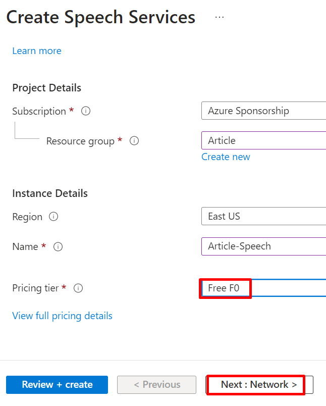 Deploying Text to Speech service using Azure Cognitive Services