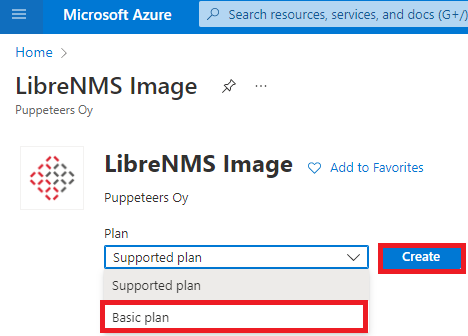 Deploying the LibreNMS Image in Azure