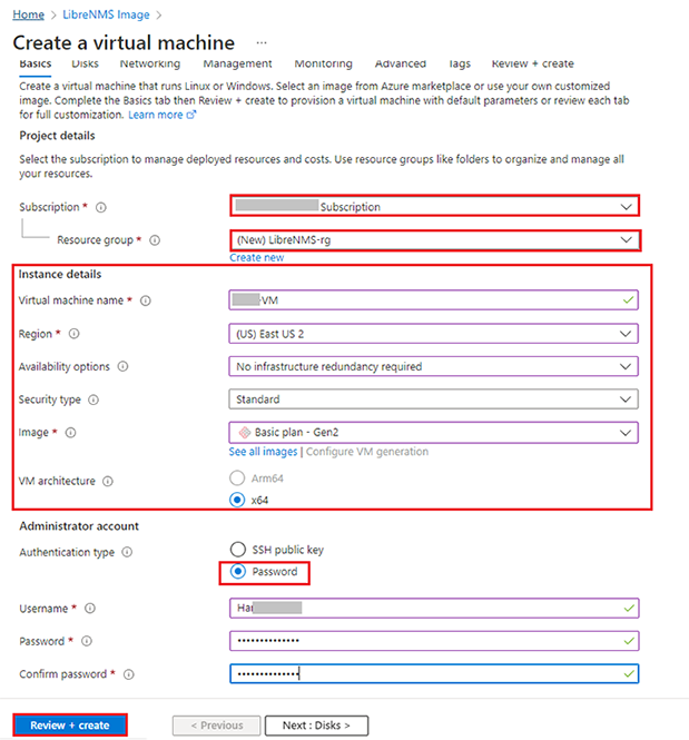 Deploying the LibreNMS Image in Azure