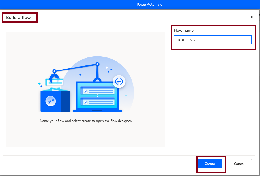 Describe image Action in Desktop flow