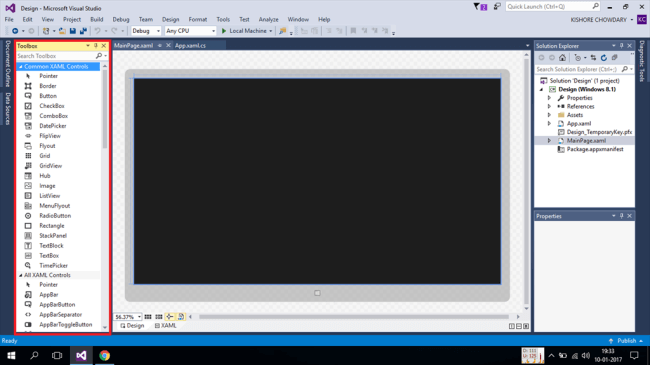 Designing Application Using Microsoft Visual Studio