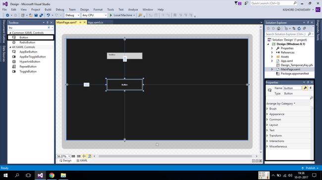 Designing Application Using Microsoft Visual Studio