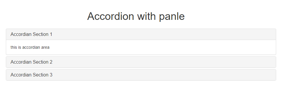Designing Accordion Using Panel In Bootstrap