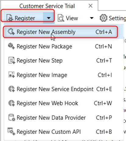 Register new Assembly
