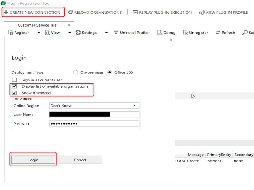 Create new connection