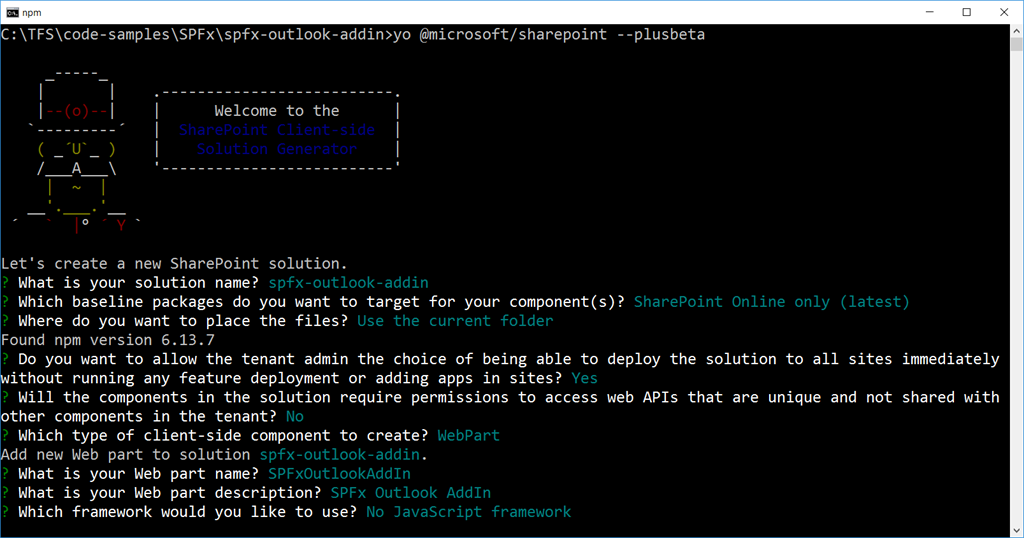 Develop Outlook Add-ins with SharePoint Framework