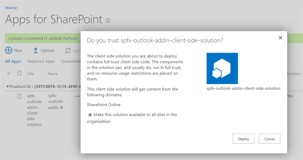Develop Outlook Add-ins with SharePoint Framework