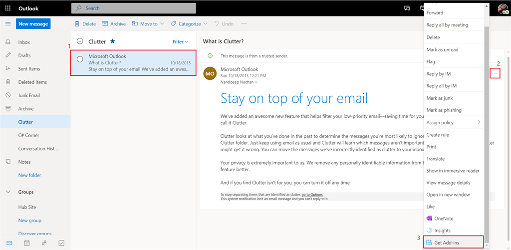 Develop Outlook Add-ins with SharePoint Framework