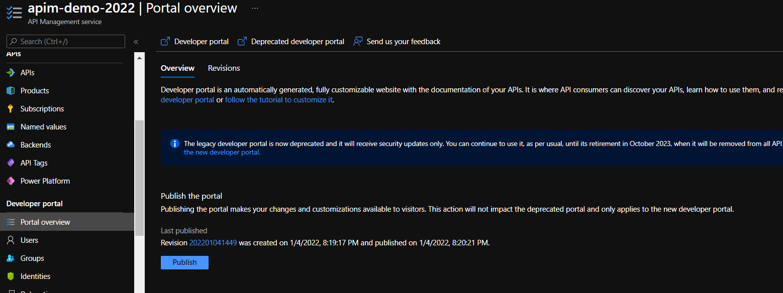 Developer Portal Overview - Azure API Management (APIM)