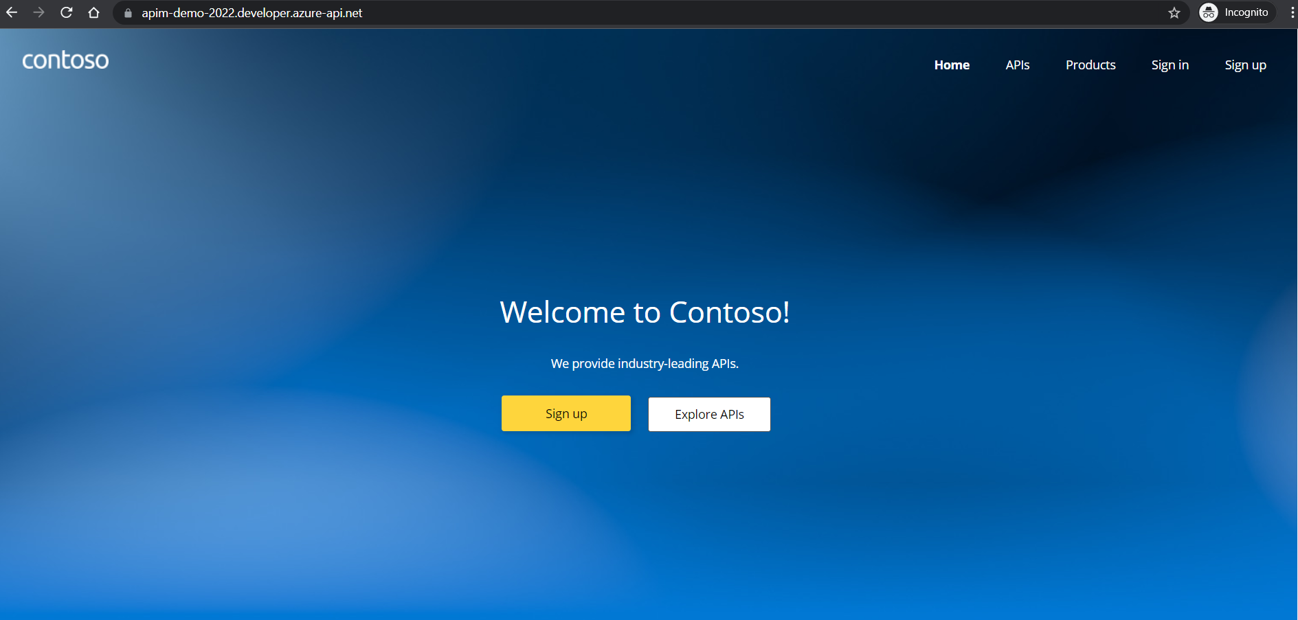 developer portal in APIM