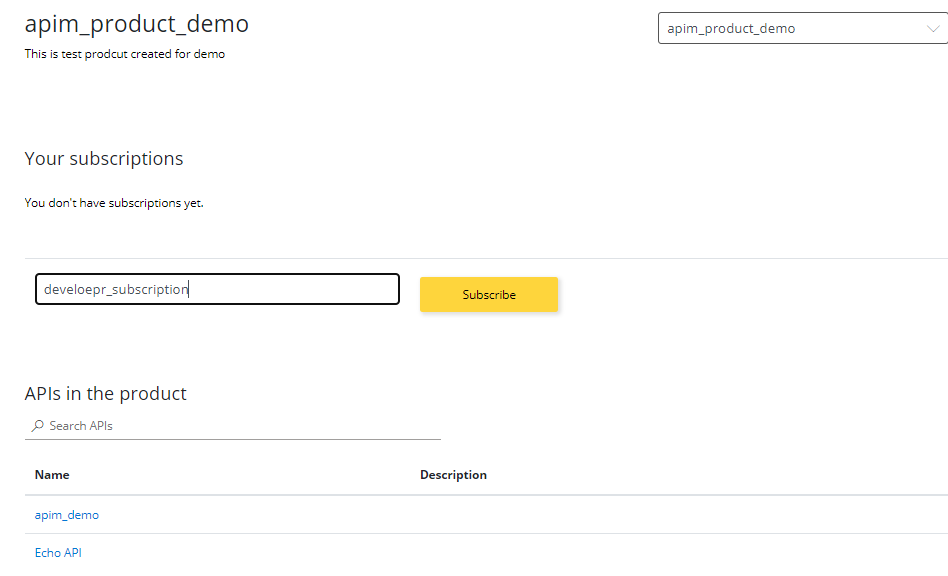 developer portal in APIM