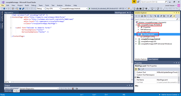 Developing First Cross Platform Mobile App Using Visual Studio 2017