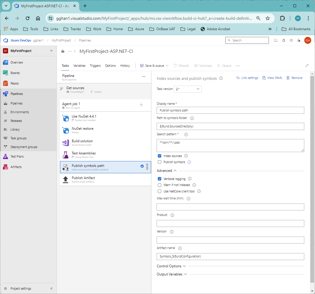 Publish Symbols Path